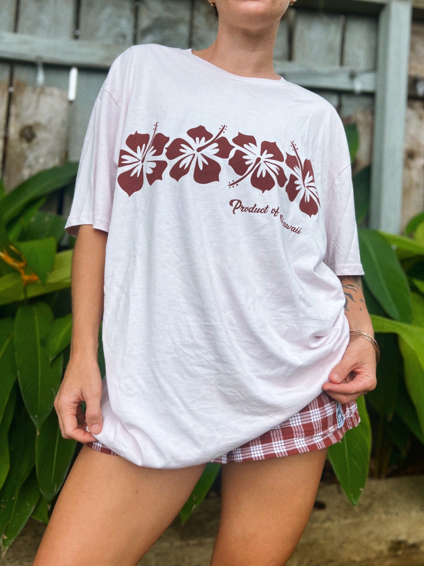 Hibiscus Band Oversized Tee in Orchid