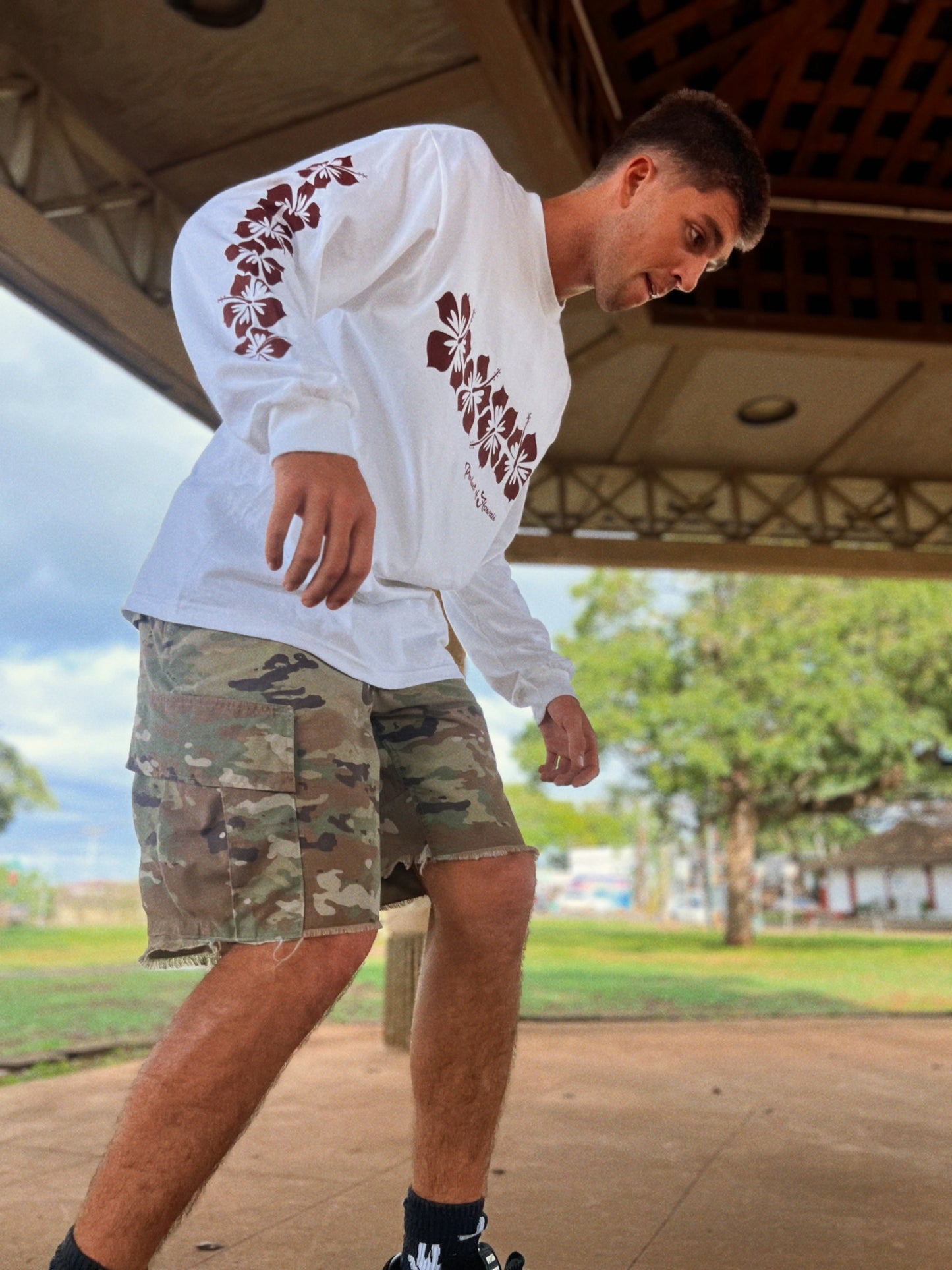 Hibiscus Band Long Sleeve Tee