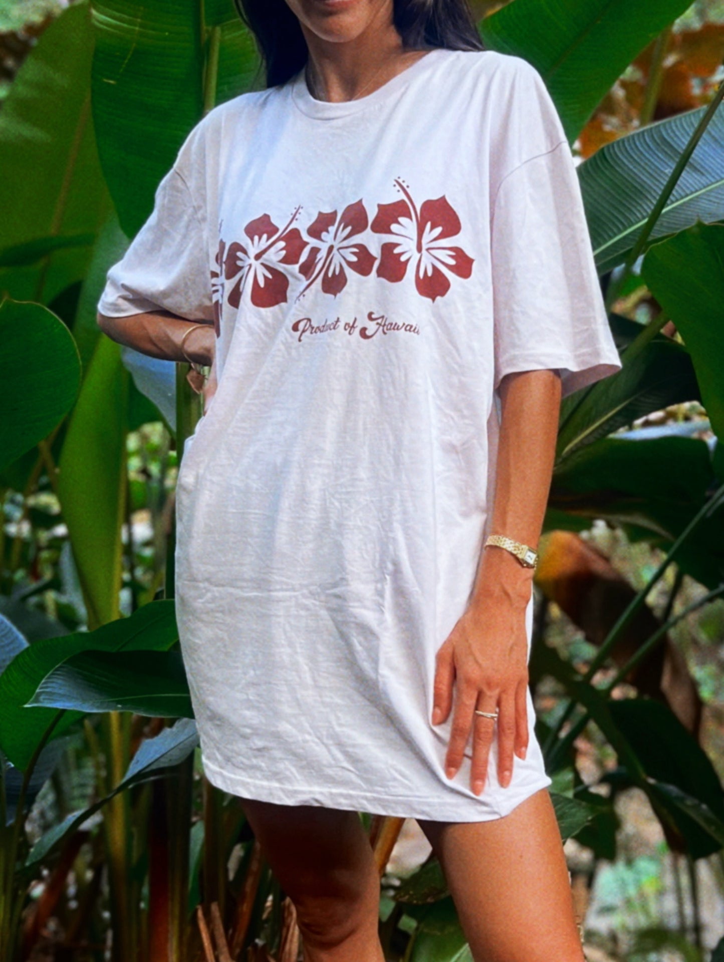 Hibiscus Band Oversized Tee in Orchid